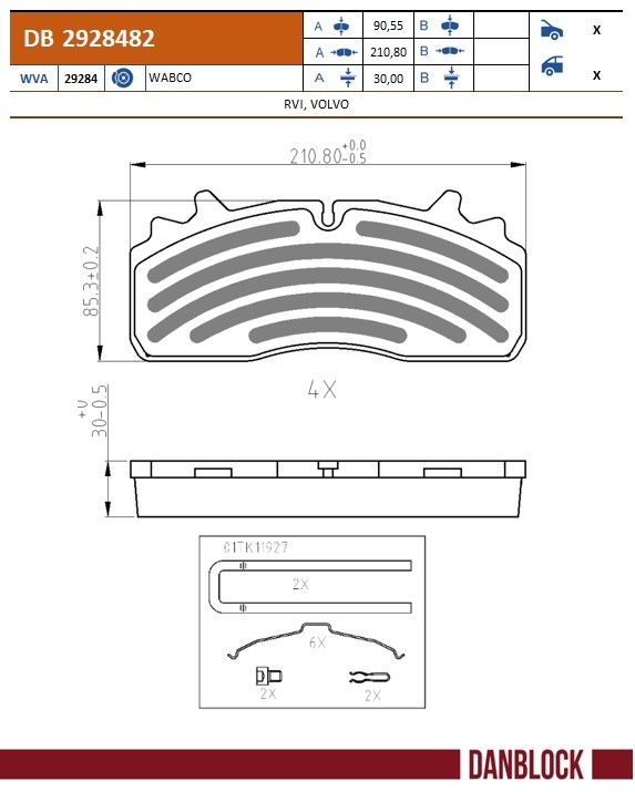 Set placute frana,frana disc DB 2928482 DANBLOCK